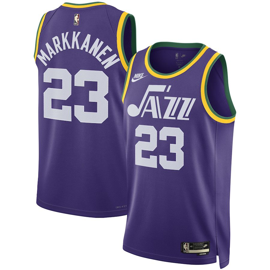Men Utah Jazz #23 Lauri Markkanen Nike Purple Classic Edition 2023-24 Swingman Replica NBA Jersey->customized nba jersey->Custom Jersey